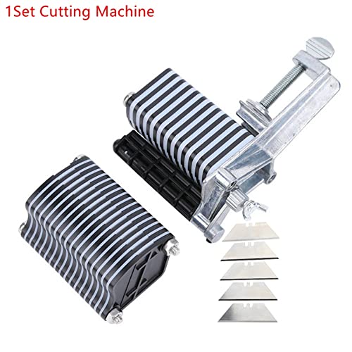 EDEDE Elektrischer Spulenwickler 2,5 MM / 4 MM Breite Leder Tischplatte Spitzenschneider for Fransen Flechten Streifen Gürtel Band Spitze Schneidemaschine Lederhandwerk Messer(1Set Cutting Machine) von EDEDE