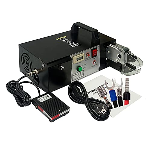 EDEDE Elektrischer Spulenwickler EM6B2-PRO Crimpmaschine for elektrische Anschlüsse, eingebaute Abisolierschneidefunktion, ausgestattet mit 7 Crimpeinsätzen(EM6B2-PRO) von EDEDE