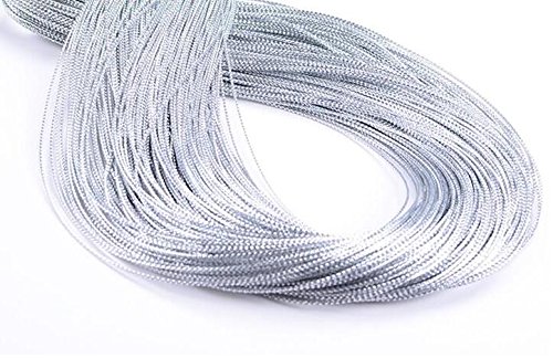 EDGEAM 100M Silber glitzernd Kunststoff Kordel Ø 1mm für Hang Etikett, DIY Dekoration Basteln Nähen von EDGEAM