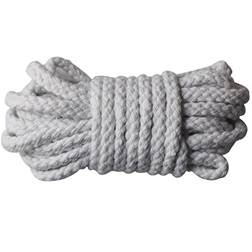 EDGEAM Baumwollkordel Geflochten Schnur Natur Baumwolle Seil 7mm breit Basteln Handwerk (10 Meter, Weiß) von EDGEAM
