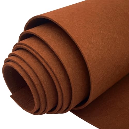 EDGEAM Filz, Filzstoff Filz Meterware 30cmx300cmx3mm Filzrolle Filzmatte Dekofilz für DIY Filzunterlage Taschenfilz Aufbewahrungstasche Nähen Stickfilz Filz zum Basteln (Braun, 30cmx300cmx3mm) von EDGEAM