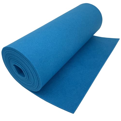 EDGEAM Filz Filzstoff Filzrolle 30cm x 250cm Bastelfilz Polyester Filz 3mm Dick für Filzunterlage Deko Filzmatte DIY Aufbewahrungstasche Patchwork Nähen Filz zum Basteln (Blau, 30cm x 250cm) von EDGEAM