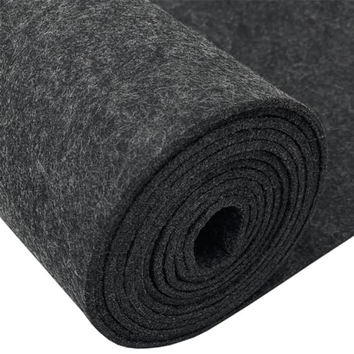 EDGEAM Filz Filzstoff Filzrolle 30cm x 250cm Bastelfilz 3mm Dick für Filzunterlage Deko Filzmatte DIY Aufbewahrungstasche Patchwork Nähen Filz zum Basteln (Dunkelgrau, 30cm x 250cm) von EDGEAM