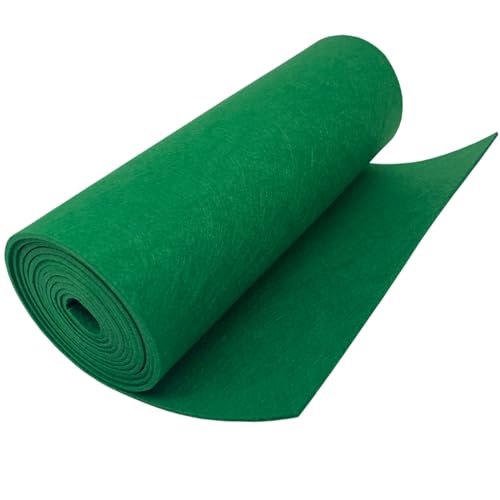 EDGEAM Filz Filzstoff Filzrolle 30cm x 250cm Bastelfilz Polyester Filz 3mm Dick für Filzunterlage Deko Filzmatte DIY Aufbewahrungstasche Patchwork Nähen Filz zum Basteln (Grün, 30cm x 250cm) von EDGEAM