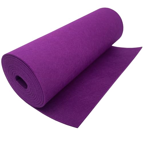 EDGEAM Filz Filzstoff Filzrolle 30cm x 250cm Bastelfilz Polyester Filz 3mm Dick für Filzunterlage Deko Filzmatte DIY Aufbewahrungstasche Patchwork Nähen Filz zum Basteln (lila, 30cm x 250cm) von EDGEAM