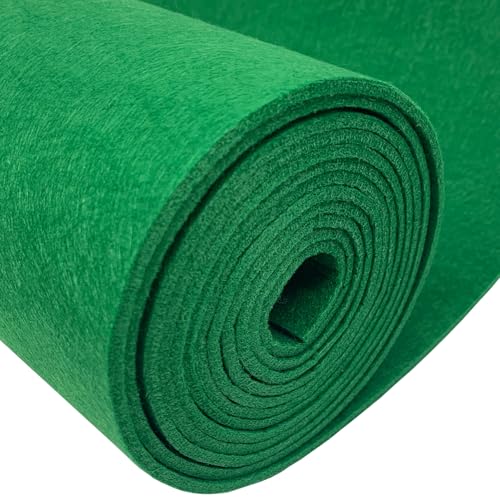 EDGEAM Filz Filzstoff Meterware 30cmx300cmx3mm Filzrolle Filzmatte Dekofilz für DIY Filzunterlage Taschenfilz Aufbewahrungstasche Nähen Stickfilz Filz zum Basteln (Grün, 30cmx300cmx3mm) von EDGEAM