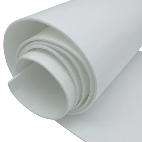 EDGEAM Filz Filzstoff Meterware 30cmx300cmx3mm Filzrolle Filzmatte Dekofilz für DIY Filzunterlage Taschenfilz Aufbewahrungstasche Nähen Stickfilz Filz zum Basteln (Weiß, 30cmx300cmx3mm) von EDGEAM