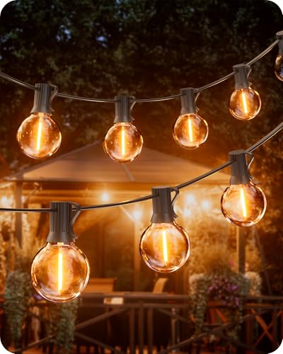 EDISHINE Lichterkette Außen 45M, LED Lichterkette Outdoor mit G40 75 + 3 Bruchsicher Glühbirnen, IP44 wasserdicht Lichterketten Aussen Strom für Terrasse, Garten, Balkon, Camping, Party, Hochzeiten von EDISHINE