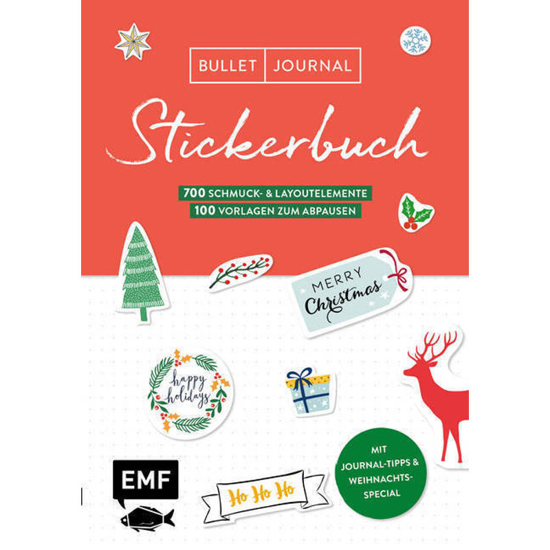 Bullet Journal - Stickerbuch Merry Christmas: 900 Weihnachtliche Schmuckelemente, Kartoniert (TB) von EDITION,MICHAEL FISCHER