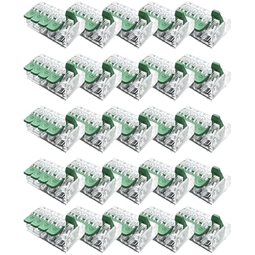 EDO Hebelklemme 5-polig Grün 25 Stück - Push-in Verbindungsklemme für starre & flexible Leiter 0,2-4 mm² - Kompakte Elektro-Klemme für Installationen im Innenbereich EDO Hebelklemme 5-polig Grün 25 Stück - Push-in Verbindungsklemme für starre & flexible Leiter 0,2-4 mm² - Kompakte Elektro-Klemme für Installationen im Innenbereich von EDO