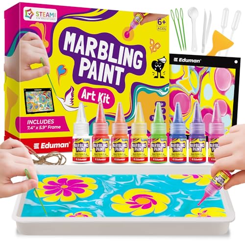 EDUMAN Marmorierfarben Kunstset für Kinder, Bastelsets für Kinder, Malerei Bastelsets, DIY kreative Aktivität, ideale Geschenke für Mädchen im Alter von 6 bis 12 Jahren, Geburtstagsgeschenke EDUMAN Marmorierfarben Kunstset für Kinder, Bastelsets für Kinder, Malerei Bastelsets, DIY kreative Aktivität, ideale Geschenke für Mädchen im Alter von 6 bis 12 Jahren, Geburtstagsgeschenke von EDUMAN