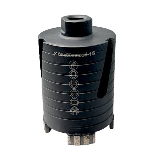 EDW Premium Diamant-Dosensenker 68 mm mit M16 Aufnahme, 80mm Nutzlänge Dosenbohrer Turbo-Segmentiert für Mauerwerk, Kalksandstein, Ziegel, Poroton von EDW
