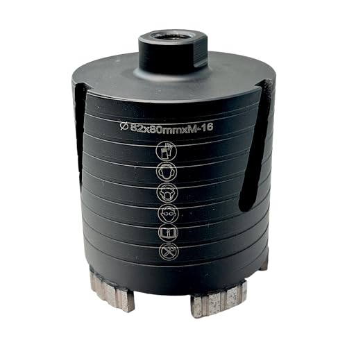 EDW Premium Diamant-Dosensenker 82mm mit M16 Aufnahme 80mm Nutzlänge Dosenbohrer Turbo-Segmentiert für Mauerwerk Kalksandstein Ziegel Poroton Beton von EDW