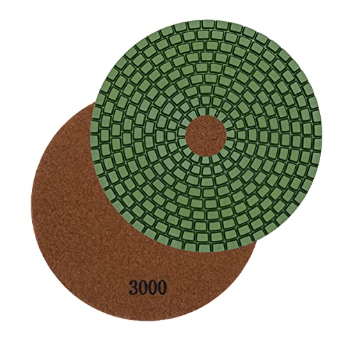 EDW Profi Diamant-Schleifpad Nass, D = 100 mm, Klettaufnahme, Körnung 3000, für Naturstein, Fliesen, Feinsteinzeug, Granit, Marmor, Keramik, Glas von EDW