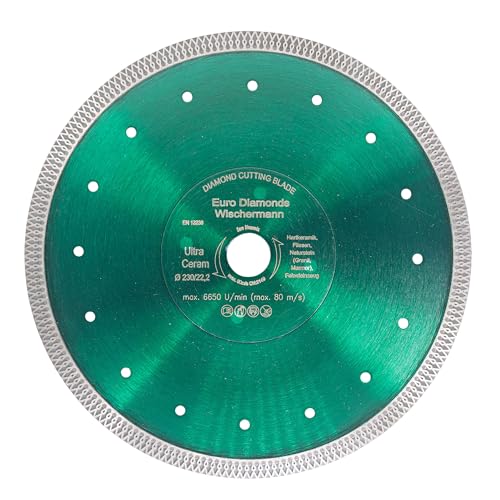 Profi Diamant-Trennscheibe Keramik Super Ultra von EDW 230 mm H 22,2mm Fliesenscheibe extra dünn Trennen und Schneiden von Fliesen Keramik Feinsteinzeug Naturstein Granit Marmor von EDW