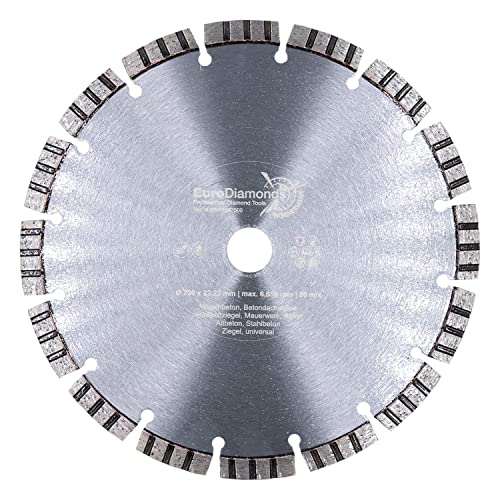 EDW Profi Diamanttrennscheibe 230mm x 22,23mm TURBO SUPERCUT, universelle Diamant Trennscheibe für Beton, Stahlbeton, Granit, Mauerwerk von EDW