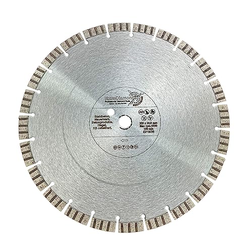 EDW Profi Diamant-Trennscheibe 350 mm x 20,0 mm, Segmenthöhe 15 mm TURBO SUPERCUT, universelle Diamant Trennscheibe für Beton, Stahlbeton, Granit Mauerwerk von EDW