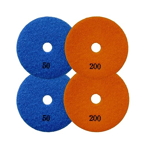 EDW Spar Set Profi Diamant Schleifpad trocken, 2x50er und 2x200er Körnung, Ø 125 mm, für Trockenschliff, perfekt zum bearbeiten von Natursteinen, Beton, Marmor, Granit, Glas, Keramik EDW Spar Set Profi Diamant Schleifpad trocken, 2x50er und 2x200er Körnung, Ø 125 mm, für Trockenschliff, perfekt zum bearbeiten von Natursteinen, Beton, Marmor, Granit, Glas, Keramik von EDW