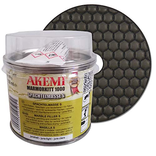 Natursteinpolitur : AKEMI Marmorkitt 1000 S, jurahell, 150 ml + Diamant Schleifpad 125 mm, Körnung Polierer, für Trockenschliff Natursteinpolitur : AKEMI Marmorkitt 1000 S, jurahell, 150 ml + Diamant Schleifpad 125 mm, Körnung Polierer, für Trockenschliff von EDW