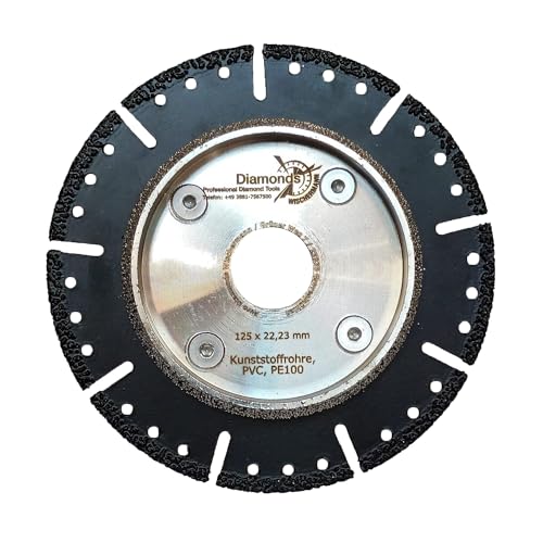 Profi Diamant-Trennscheibe Anfasscheibe für KG Rohre, Diamantscheibe 125 mm, vakuumgelötet, schneiden und anfasen von Kunststoffrohren in einem Arbeitsgang Profi Diamant-Trennscheibe Anfasscheibe für KG Rohre, Diamantscheibe 125 mm, vakuumgelötet, schneiden und anfasen von Kunststoffrohren in einem Arbeitsgang von EDW