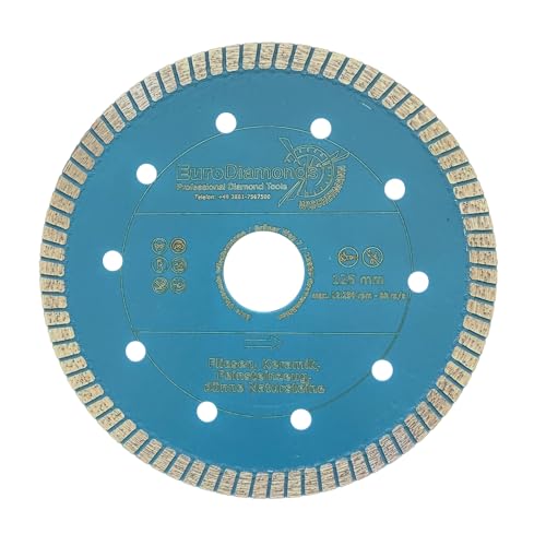 EDW Diamant Trennscheibe Fliese Turbo 125 mm x 22,2 mm Fliesenscheibe Fliesentrennscheibe, Fliesen, Feinsteinzeug, Keramik, Naturstein, Granit, Marmor von EDW