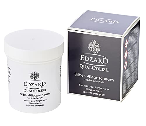 EDZARD QualiPolish® Silber Pflegeschaum (200 g) Reiniger für Schmuck, Münzen & Besteck aus Messing, Silber & Gold - Putzmittel, Politur zur Pflege - Silberbad für Schmuck polish, Anlaufschutz von EDZARD