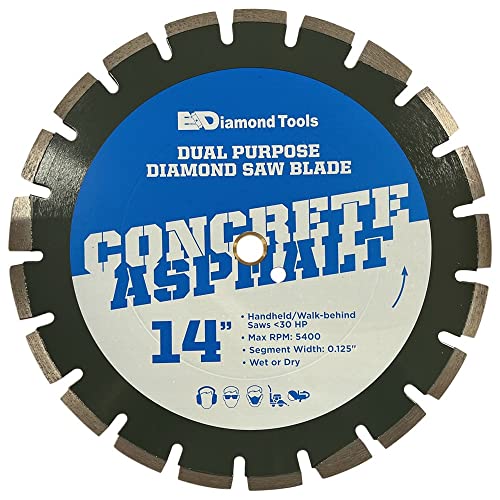 35,6 cm Beton-/Asphalt-Sägeblätter für Hand- und kleine Walkbehind Sägen, 0,3 cm Segmentbreite, nur Nass, 2,5 cm Dorn von EDiamondTools