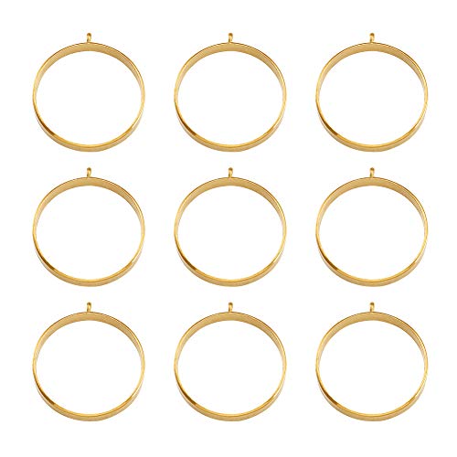 10 Stück Legierung offene Rückseite Lünette Anhänger 38 x 34,5 x 5 mm flach rund hohl Rahmen Form Charms für DIY Harz gepresster Blumenschmuck Golden 10 Stück Legierung offene Rückseite Lünette Anhänger 38 x 34,5 x 5 mm flach rund hohl Rahmen Form Charms für DIY Harz gepresster Blumenschmuck Golden von EEE ELECRELIVE