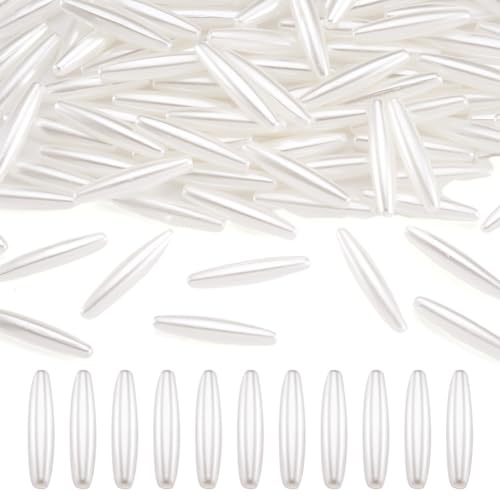 100 Stück ovale Acrylperlen in weißer ovaler Form, lose Perlen, 28 x 6 mm, für DIY-Armbänder, Halsketten, Schmuckherstellung, Schlüsselanhänger, Handy-Anhänger 100 Stück ovale Acrylperlen in weißer ovaler Form, lose Perlen, 28 x 6 mm, für DIY-Armbänder, Halsketten, Schmuckherstellung, Schlüsselanhänger, Handy-Anhänger von EEE ELECRELIVE