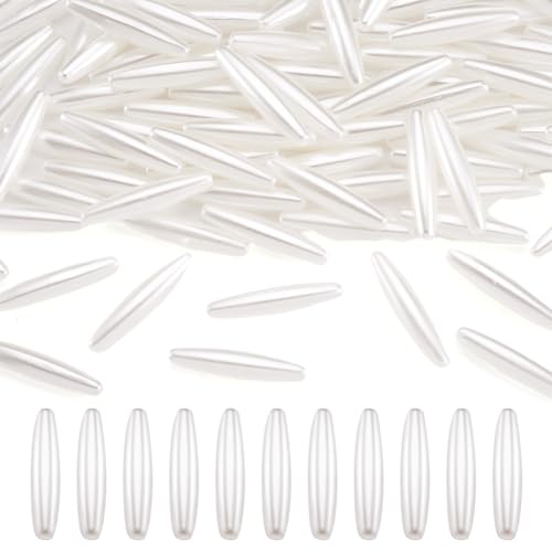 100 Stück ovale Acryl-Perlen, weiße ovale Form, Kunststoffperlen, lose Perlen für DIY-Handwerk, Schmuckherstellung, weiß von EEE ELECRELIVE