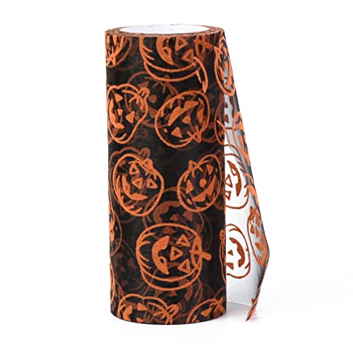 2 Rollen Halloween Glitzer Tüll Rolle 13,5 cm Kürbismuster Tüll Netzband Schimmer Tüll Netzrolle für Kranz Herstellung Kostüme Party Dekoration, 9,1 m / Rolle 2 Rollen Halloween Glitzer Tüll Rolle 13,5 cm Kürbismuster Tüll Netzband Schimmer Tüll Netzrolle für Kranz Herstellung Kostüme Party Dekoration, 9,1 m / Rolle von EEE ELECRELIVE