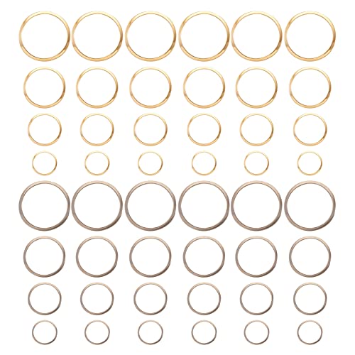 64 Stück hohle Ring-Charms, Rahmenverbinder, runde Kreis-Lünetten, Verbindungsringe, 4 Größen, offene Lünette, Rahmenanhänger, Perlencreolen für Halskette, Armband, Schmuckherstellung, Kunstharz 64 Stück hohle Ring-Charms, Rahmenverbinder, runde Kreis-Lünetten, Verbindungsringe, 4 Größen, offene Lünette, Rahmenanhänger, Perlencreolen für Halskette, Armband, Schmuckherstellung, Kunstharz von EEE ELECRELIVE