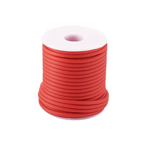 EEE ELECRELIVE Rote Gummischlauchschnur, 4 mm, hohl, PVC-Rohr, Gummischlauch mit 2 mm Loch, für Bastelarbeiten, Perlen, Halsketten, Armbänder, Schmuckherstellung, 16 Meter von EEE ELECRELIVE