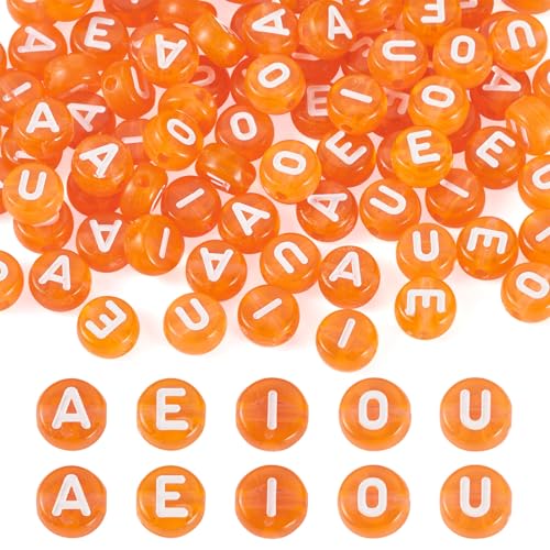 Elcrelive runde Buchstabenperlen, transparent, Acryl, Alphabet-Perlen, Vokal-Perlen, lose Abstandshalter, 7 x 4 mm, für Freundschaftsarmband, Halskette, Sommerschmuck, 100 Stück Elcrelive runde Buchstabenperlen, transparent, Acryl, Alphabet-Perlen, Vokal-Perlen, lose Abstandshalter, 7 x 4 mm, für Freundschaftsarmband, Halskette, Sommerschmuck, 100 Stück von EEE ELECRELIVE