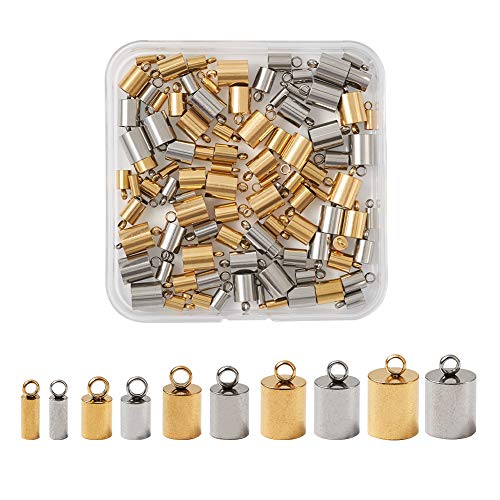 Elecrelive 100 Stück Edelstahl-Kordelenden, 5 Größen, zum Einkleben, Lederschnur-Endspitze, Kumihimo-Endkappen, Endkappen für DIY-Armbänder, Halsketten, Quasten, Schmuckherstellung Elecrelive 100 Stück Edelstahl-Kordelenden, 5 Größen, zum Einkleben, Lederschnur-Endspitze, Kumihimo-Endkappen, Endkappen für DIY-Armbänder, Halsketten, Quasten, Schmuckherstellung von EEE ELECRELIVE