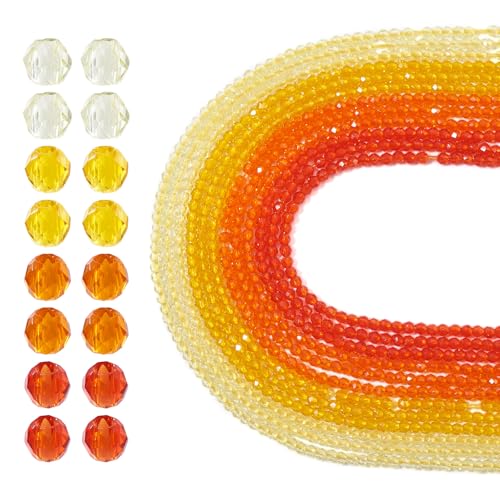 Elecrelive 12 Stränge, 2 mm, facettierte Kristallperlen, gelb-orange, Rondelle-Glasperlen, Großpackung, 4 Farben, rund, lose Abstandhalter, 2250 Stück, für Armband, Schmuck, DIY, Halsketten, Ohrringe Elecrelive 12 Stränge, 2 mm, facettierte Kristallperlen, gelb-orange, Rondelle-Glasperlen, Großpackung, 4 Farben, rund, lose Abstandhalter, 2250 Stück, für Armband, Schmuck, DIY, Halsketten, Ohrringe von EEE ELECRELIVE
