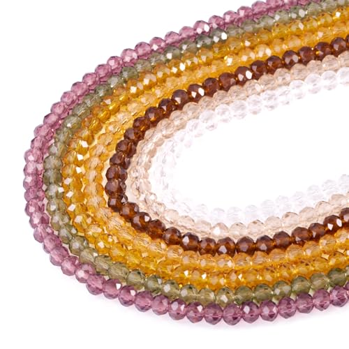 Elecrelive 7 Stränge, facettierte Kristallglasperlen, 4 mm, Briolette-Rondelle-Abstandshalter, 770 Stück, für Armband, Schmuck, DIY, Halsketten, Ohrringe, Basteln Elecrelive 7 Stränge, facettierte Kristallglasperlen, 4 mm, Briolette-Rondelle-Abstandshalter, 770 Stück, für Armband, Schmuck, DIY, Halsketten, Ohrringe, Basteln von EEE ELECRELIVE