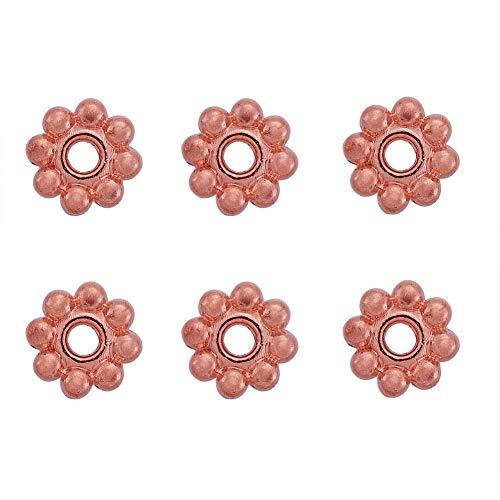 Elecrelive Blumen-Abstandshalter, Roségold-Legierung, Gänseblümchen, Abstandhalter, 5 mm, Schneeflocke, lose Perlen für Schmuck, Armbänder, Halsketten, 300 Stück von EEE ELECRELIVE