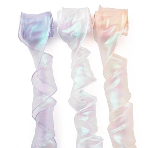 Elecrelive Dekobänder aus Chiffon, schillernd, durchscheinend, Regenbogenfarben, 60 mm, schimmernder Rand, Spitze, 27,7 m, für Blumenstrauß, Geschenkverpackung, Kostüm, DIY, Hochzeit, Basteln Elecrelive Dekobänder aus Chiffon, schillernd, durchscheinend, Regenbogenfarben, 60 mm, schimmernder Rand, Spitze, 27,7 m, für Blumenstrauß, Geschenkverpackung, Kostüm, DIY, Hochzeit, Basteln von EEE ELECRELIVE