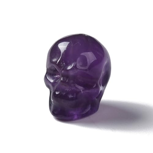 Elecrelive Edelsteinperlen mit Totenkopf-Perlen, Amethyst, Skelettkopf, violette Kristallperlen für Halloween, Halsketten, Armbänder, Ohrringe, Schmuckherstellung, 5 Stück von EEE ELECRELIVE