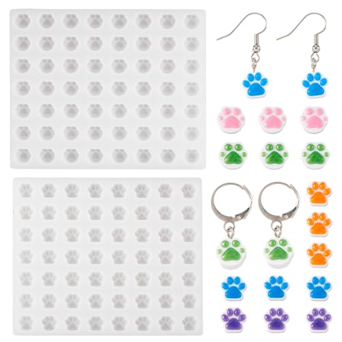 Elecrelive Epoxidharz-Gussform mit Pfotenabdruck, Katze, Hund, Fußabdrücke, Ohrringe, Anhänger, Herstellung von Harz, Schmuck, Kristallform für DIY, Handwerk, Halskette, Schlüsselanhänger, Dekoration Elecrelive Epoxidharz-Gussform mit Pfotenabdruck, Katze, Hund, Fußabdrücke, Ohrringe, Anhänger, Herstellung von Harz, Schmuck, Kristallform für DIY, Handwerk, Halskette, Schlüsselanhänger, Dekoration von EEE ELECRELIVE