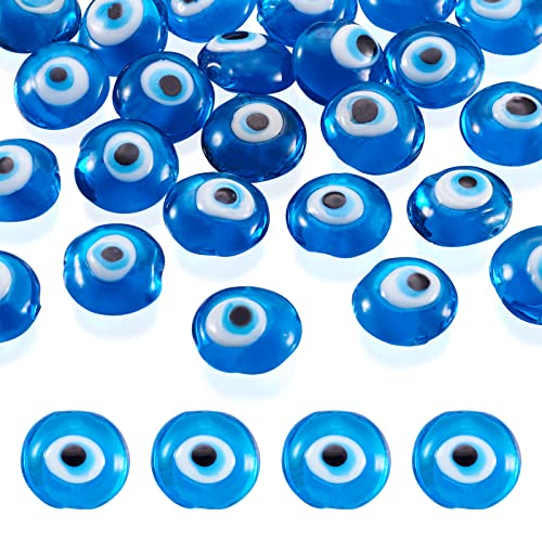 Elecrelive Evil Eye Perlen für Armbänder, 16 mm, runde Lampwork-Perlen, flach, rund, Augapfel-Abstandshalter für selbstgemachte Armbänder, Halsketten, Ohrringe, Schmuckherstellung, 22 Stück Elecrelive Evil Eye Perlen für Armbänder, 16 mm, runde Lampwork-Perlen, flach, rund, Augapfel-Abstandshalter für selbstgemachte Armbänder, Halsketten, Ohrringe, Schmuckherstellung, 22 Stück von EEE ELECRELIVE