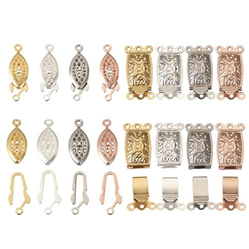 Elecrelive Filigrane Halskettenverschlüsse, Edelstahl, rechteckig, Pferdeauge, Endverschluss, 3 Stränge, 6 Löcher, Schmuck-Verschlüsse, Armbandverbinder für DIY-Schmuckherstellung, 8 Stück Elecrelive Filigrane Halskettenverschlüsse, Edelstahl, rechteckig, Pferdeauge, Endverschluss, 3 Stränge, 6 Löcher, Schmuck-Verschlüsse, Armbandverbinder für DIY-Schmuckherstellung, 8 Stück von EEE ELECRELIVE