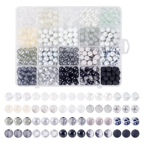 Elecrelive Glas-Kristallperlen für Armbänder, rund, verschiedene Stile, lose Perlen, mattiert, für Freundschaftsarmbänder, Ohrringe, Halsketten, Basteln, 500 Stück Elecrelive Glas-Kristallperlen für Armbänder, rund, verschiedene Stile, lose Perlen, mattiert, für Freundschaftsarmbänder, Ohrringe, Halsketten, Basteln, 500 Stück von EEE ELECRELIVE