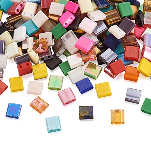 Elecrelive Glasperlen, 2 Löcher, 5 mm, gemischte Stile, Tila-Perlen, mehrsträngiges Armband-Set für DIY-Schmuck, Halsketten, Ohrringe, 200 Stück Elecrelive Glasperlen, 2 Löcher, 5 mm, gemischte Stile, Tila-Perlen, mehrsträngiges Armband-Set für DIY-Schmuck, Halsketten, Ohrringe, 200 Stück von EEE ELECRELIVE