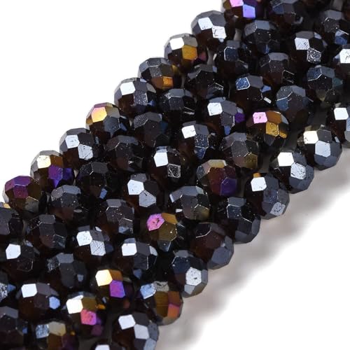 Elecrelive Glasperlen, 8 mm, facettierte Glasperlen, schwarze Rondelle, lose Perlen, Regenbogen-Kristall, Großpackung für DIY-Armbänder, Halsketten, Ohrringe, Schlüsselanhänger, Zubehör, 20 Stränge Elecrelive Glasperlen, 8 mm, facettierte Glasperlen, schwarze Rondelle, lose Perlen, Regenbogen-Kristall, Großpackung für DIY-Armbänder, Halsketten, Ohrringe, Schlüsselanhänger, Zubehör, 20 Stränge von EEE ELECRELIVE