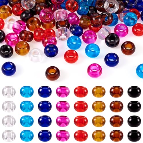Elecrelive Glasperlen mit großem Loch, 14 mm, lose Perlen, 8 Farben, Lampwork-Armband, Anhänger für Stifte, Schlüsselanhänger, Halsketten, Schmuckherstellung, 88 Stück Elecrelive Glasperlen mit großem Loch, 14 mm, lose Perlen, 8 Farben, Lampwork-Armband, Anhänger für Stifte, Schlüsselanhänger, Halsketten, Schmuckherstellung, 88 Stück von EEE ELECRELIVE