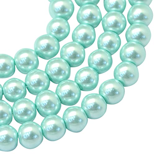 Elecrelive Glasperlen zur Schmuckherstellung, 1 Strang, rund, Perlglanz, lose Abstandshalter, 105 Stück, für Armband, Halskette, Ohrringe, Hochzeit, Party, Dekoration, Hellblau Elecrelive Glasperlen zur Schmuckherstellung, 1 Strang, rund, Perlglanz, lose Abstandshalter, 105 Stück, für Armband, Halskette, Ohrringe, Hochzeit, Party, Dekoration, Hellblau von EEE ELECRELIVE