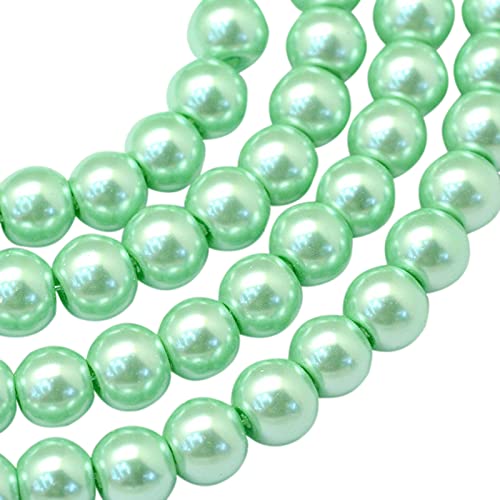 Elecrelive Glasperlen zur Schmuckherstellung, 1 Strang, rund, Perlglanz, lose Abstandshalter, 105 Stück, für Armband, Halskette, Ohrringe, Hochzeit, Party, Dekoration, Hellgrün Elecrelive Glasperlen zur Schmuckherstellung, 1 Strang, rund, Perlglanz, lose Abstandshalter, 105 Stück, für Armband, Halskette, Ohrringe, Hochzeit, Party, Dekoration, Hellgrün von EEE ELECRELIVE