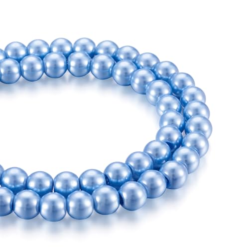 Elecrelive Glasperlen zur Schmuckherstellung, 1 Strang, rund, Perlglanz, lose Abstandshalter, 105 Stück, für Armband, Halskette, Ohrringe, Hochzeit, Party, Dekoration, Himmelblau Elecrelive Glasperlen zur Schmuckherstellung, 1 Strang, rund, Perlglanz, lose Abstandshalter, 105 Stück, für Armband, Halskette, Ohrringe, Hochzeit, Party, Dekoration, Himmelblau von EEE ELECRELIVE
